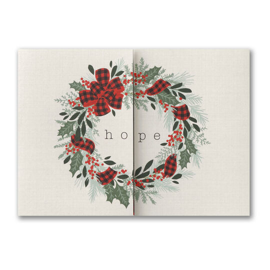 Hope Wreath Tri- Folded Holiday Cards